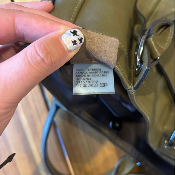 Olive green longchamp leather 3D bag - Picture 5 of 14